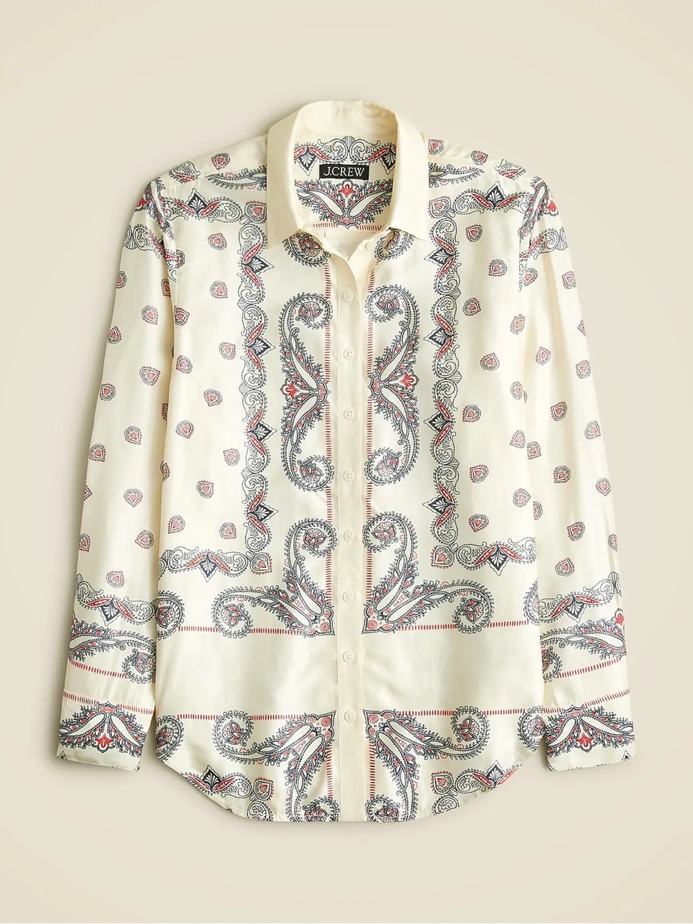 J. Crew Drapey Paisley-Print Shirt